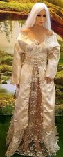 "Shalaywa" Ivory & Gold Bridal Wedding Kimono Ballgown Skirt Set 