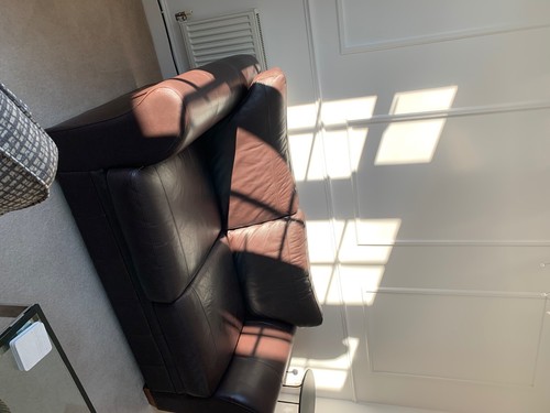 Seater brown leather sofa - leather,