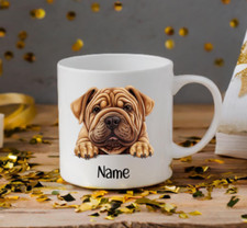 Shar-Pei Dog Peeping Puppy