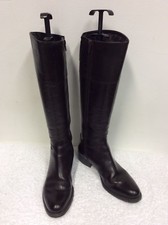 JANE SHILTON DARK BROWN LEATHER KNEE LENGTH BOOTS SIZE 3.5/36