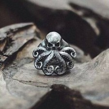 Men's Octopus Skull Biker Punk Rock Fashion Ring Pirate Party Stainless Steel UK