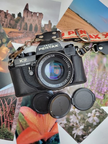 Black pentax 35mm slr with - k2,