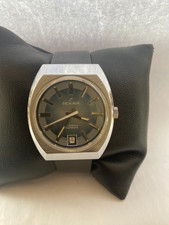 Excalibur Mens Swiss Made Vintage 17 Jewels Incabloc Date Leather Strap Watch