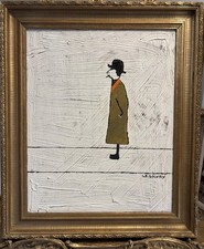 OLD MASTER L S LOWRY “On a Walk” Oil Painting in Gold gilt Frame 20th Century 