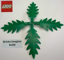 4 x Lego Vintage 2518 Green Large Palm Leaf Tree Plant - Castle Pirates - 15E