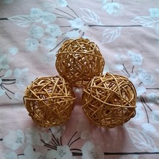 Three Wicker Rattan Balls