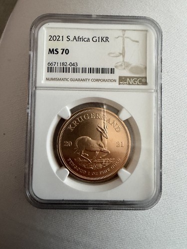 Ms70 2021 1oz gold krugerrand - 1oz,