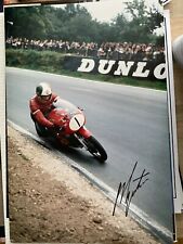 Giacomo Agostini Hand Signed 12X18" Photo TT Isle of Man Autograph C