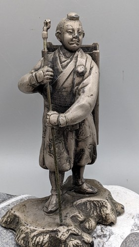 Antique tin samurai figurine - antique,