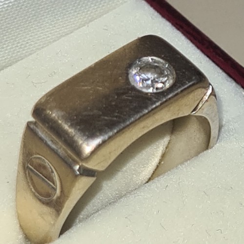 18ct mens white gold diamond - &,