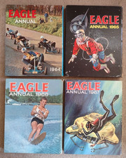 Eagle Annual 4x bundle: 1964 1965 1966 1967  Dan Dare Heros UFOs World Cup +++