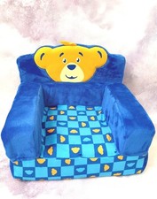 Build A Bear, Blue Check, Bear Sized Plush Chair Bed.