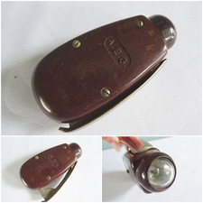 Vintage AEG Dynamo Torch Hand Crank Flashlight WWII Era Germam Army Bakelite 40s