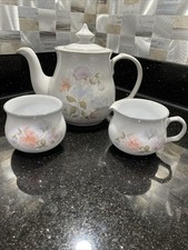 Denby Encore Teapot Milk Jug and Sugar Basin Excellent Condition