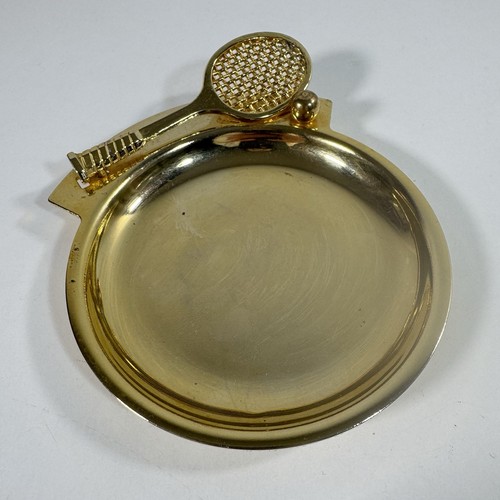 Vintage brass tennis racket - vintage,