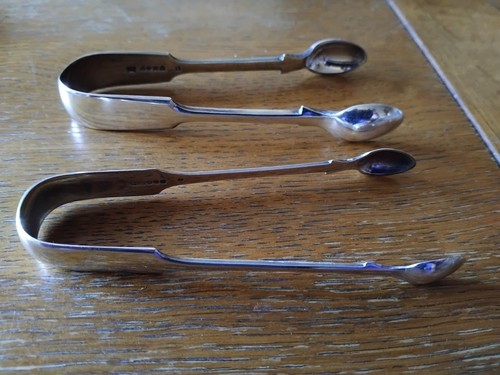 Silver plated sugar - 2x, tongs