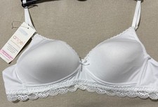 M&S Angel Girls BODY SOFT NON WIRED FIRST Bra In WHITE Size 38B