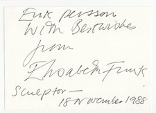 Elisabeth Frink Signed Card