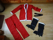 SANTA CLAUS Christmas FANCY DRESS COSTUME with Belt & Vinyl Boots