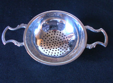 Solid Silver Tea Strainer Hallmarked Date 1955 Birmingham By Barker Brothers Sil