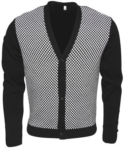 Relco mens black white check - mens,
