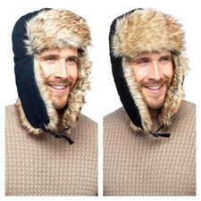 A2Z Mens Trapper Hat Faux Fur
