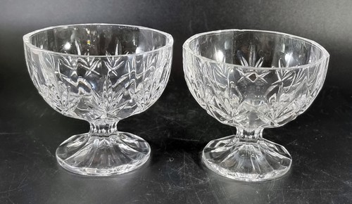 Pair crystal stem - pair, footed