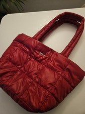 DKNY Red Quilted Puffer Tote