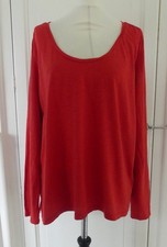 FAT FACE Red Long Sleeve Cotton Top UK 18