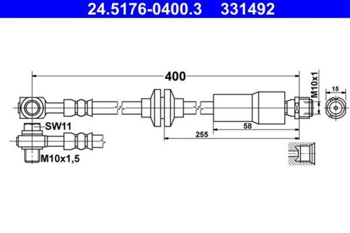 Brake hose ate - fits, opel