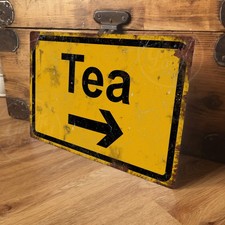 Tea Drinker Vintage Sign Metal