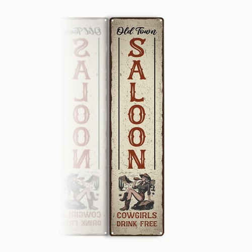Vintage metal sign western - vintage, sign,