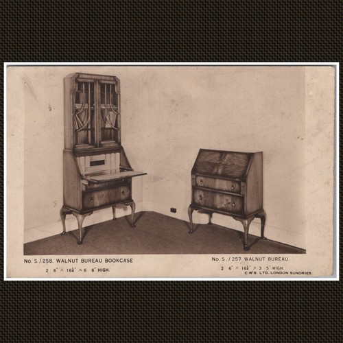 Walnut bureau bookcase - bookcase, and