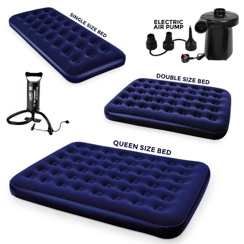 Double single airbed flocked - single,