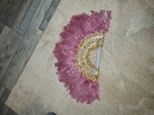 Blush ostrich feather fan - ostrich,