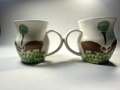 Handmade porcelain pig mugs - handmade,