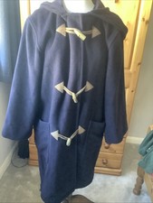 Vintage Women’s Jaeger Wool Duffel Coat, Navy, Size 14 Approx, Pre-owned
