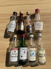 8 X Miniature Whiskey And Brandy Bottles Empty