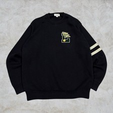 Lacoste Wool Cotton Blend Logo Sweater Jumper Men’s Large Navy Preppy Crocodile