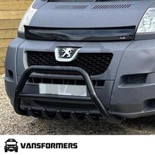 Peugeot Boxer 2014+ On A-Bar Matte Black (Van Spoiler Nudge City Bull Bar) 