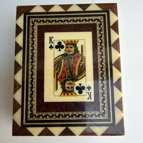Vintage wooden inlaid playing - wooden,