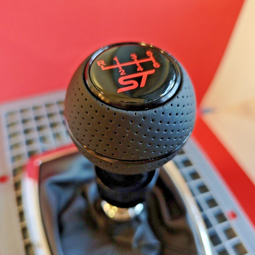 Black leather 6sp shift - leather, gear