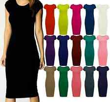 LADIES WOMANS CAP SLEEVE MIDI DRESS BODYCON SUMMER MAXI MIDI DRESS PLUS SIZE