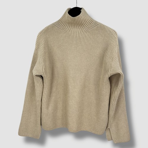 Beige ribbed knit jumper - beige,
