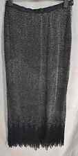 DDA BELLVILLE SASSOON LORCAN MULLANY black heavy beaded long evening skirt 12