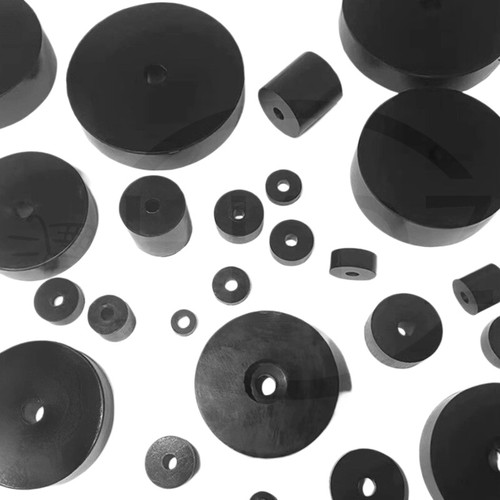 Black round rubber - round, pads