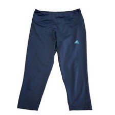 Adidas Blue Fitted 3/4 Gym Yoga Pants Uk Women's S/M W26-28 L20 G87