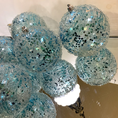 Ornament iced sequin ball - ornament,