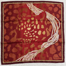 Cartier silk scarf 26in red - cartier,