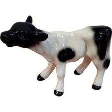 Ceramic Cow Figurine Farm Animal Collectable Black White Holstein Ornament